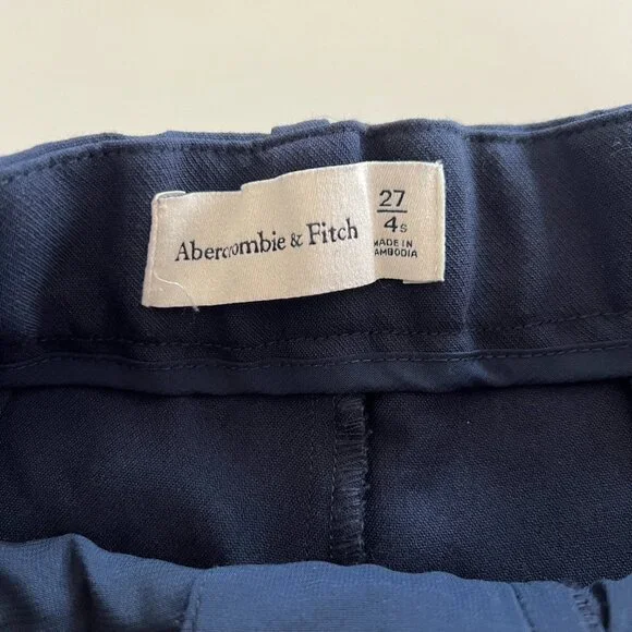 excellent A&F Sloane Tailored Wide Leg Pant / navy / 27 short - Picture 3 of 12